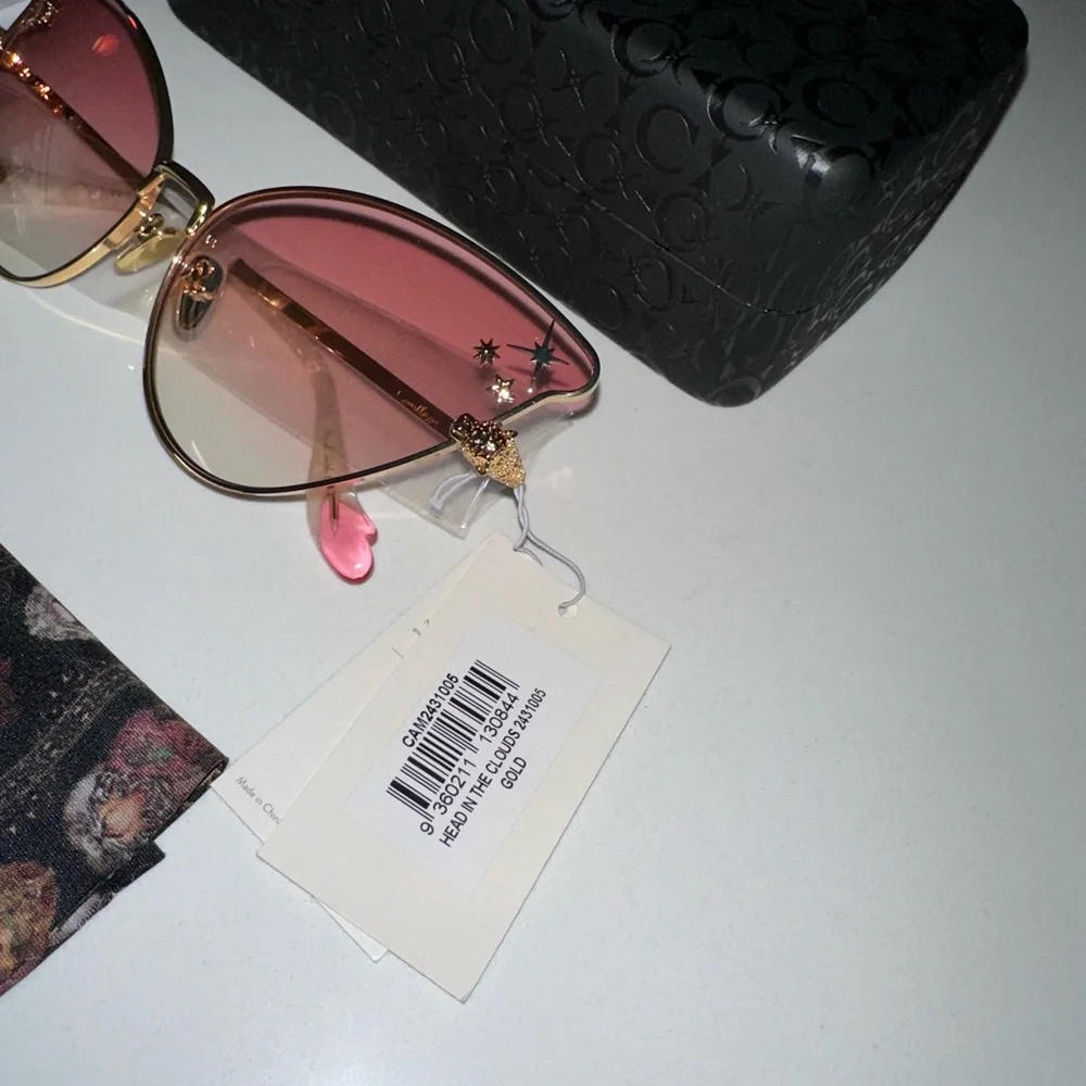 Camilla Rose Gradient Cat-Eye Sunglasses with Gold Trim